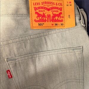 Levi's Men's Gray 501 Straight Jeans